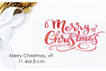 Iron-on transfer, Merry Christmas, v9, 11.4x6.8cm